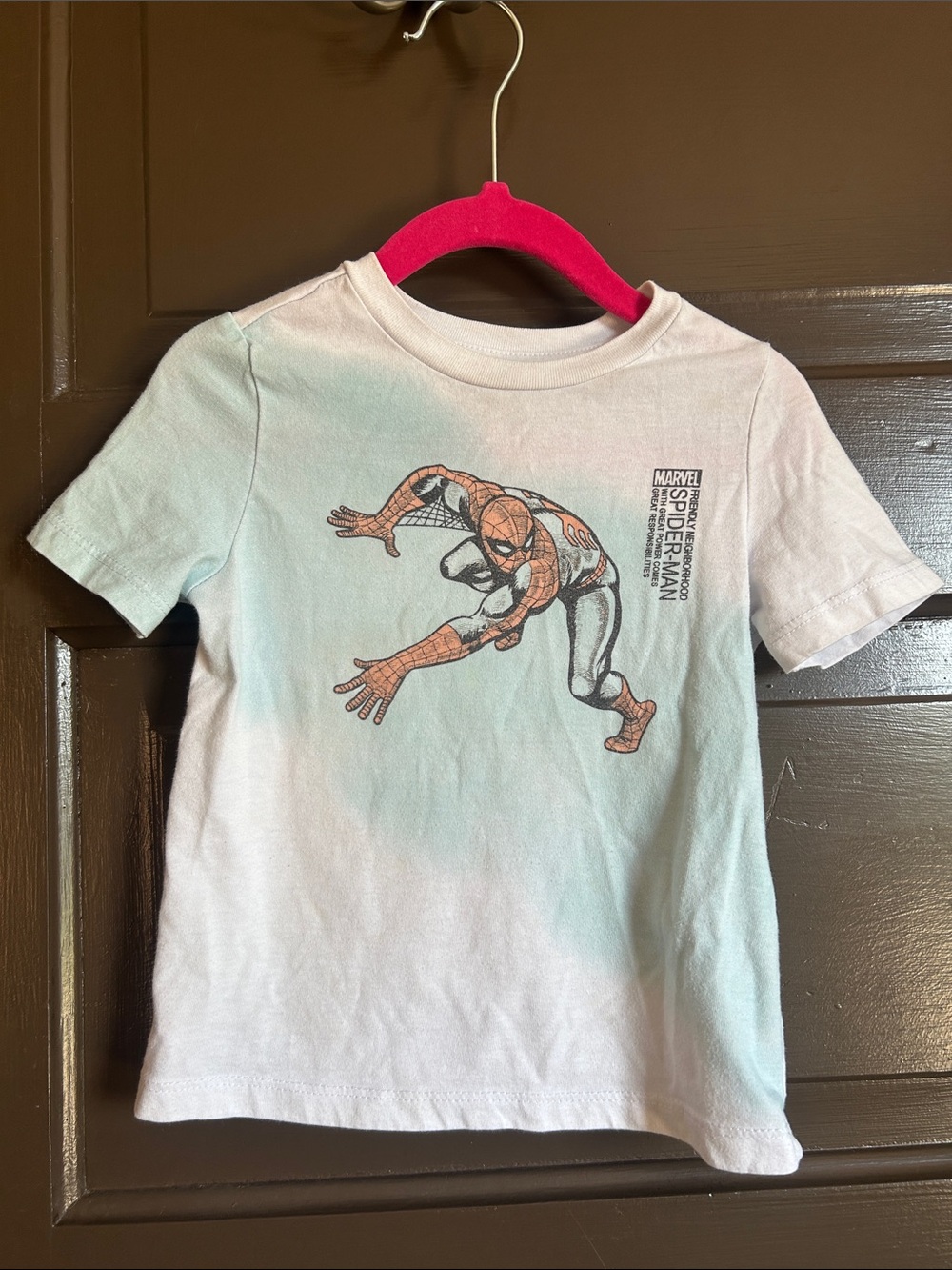 Marvel Spider-Man Light Blue & White Kids Short Sleeve Tee; 3T
